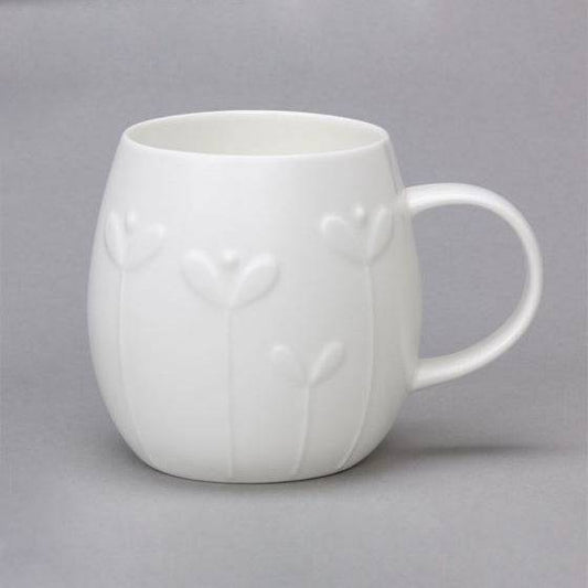 Plum Large Cress White Bone China Mug for sale - Woodcock and Cavendish