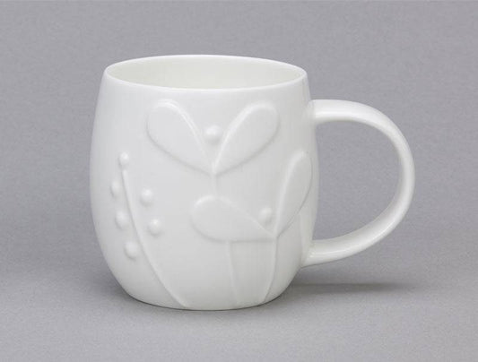 Plum Seedling White Bone China Mug for sale - Woodcock and Cavendish
