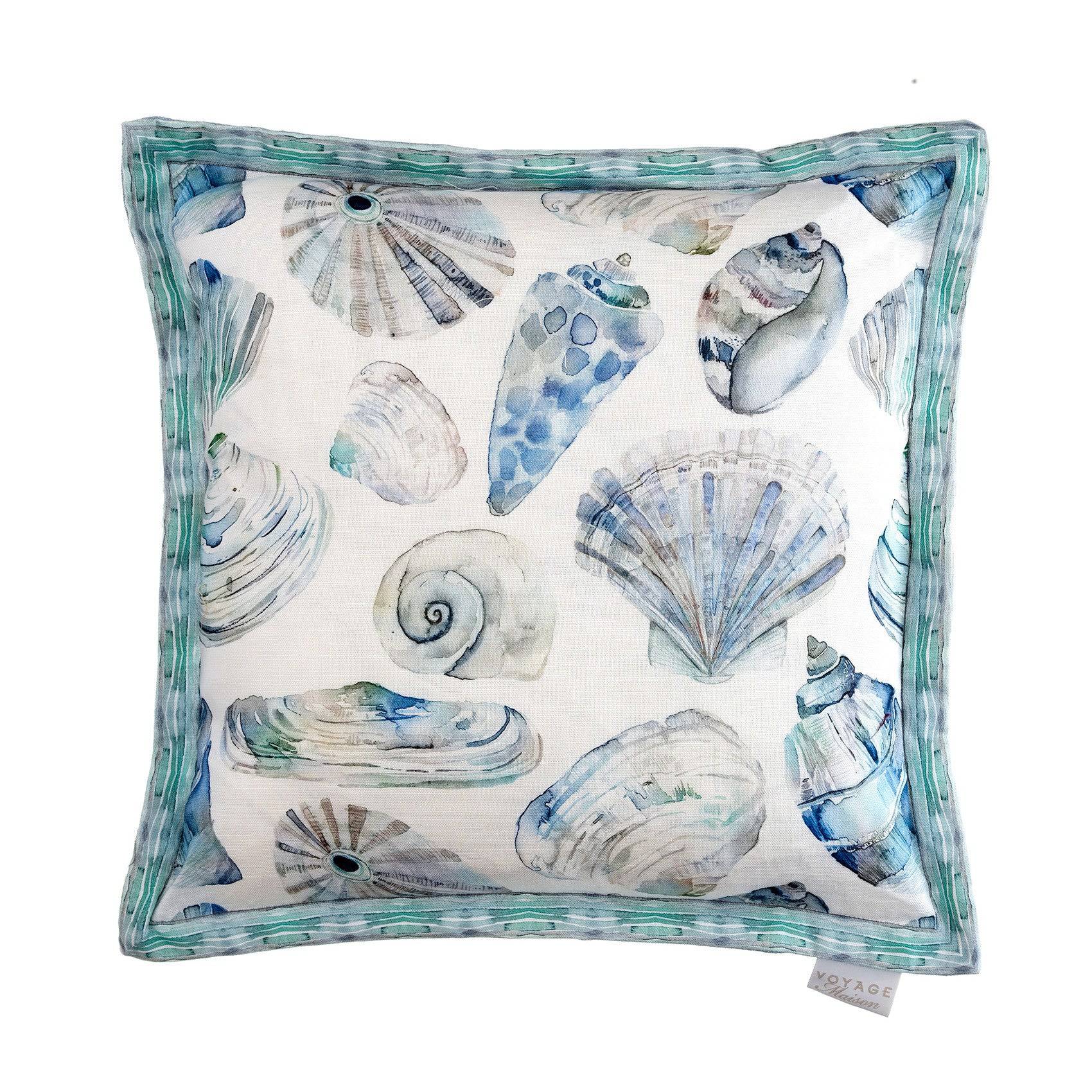 Rock Pool Marine Linen Cushion for sale - Woodcock and Cavendish