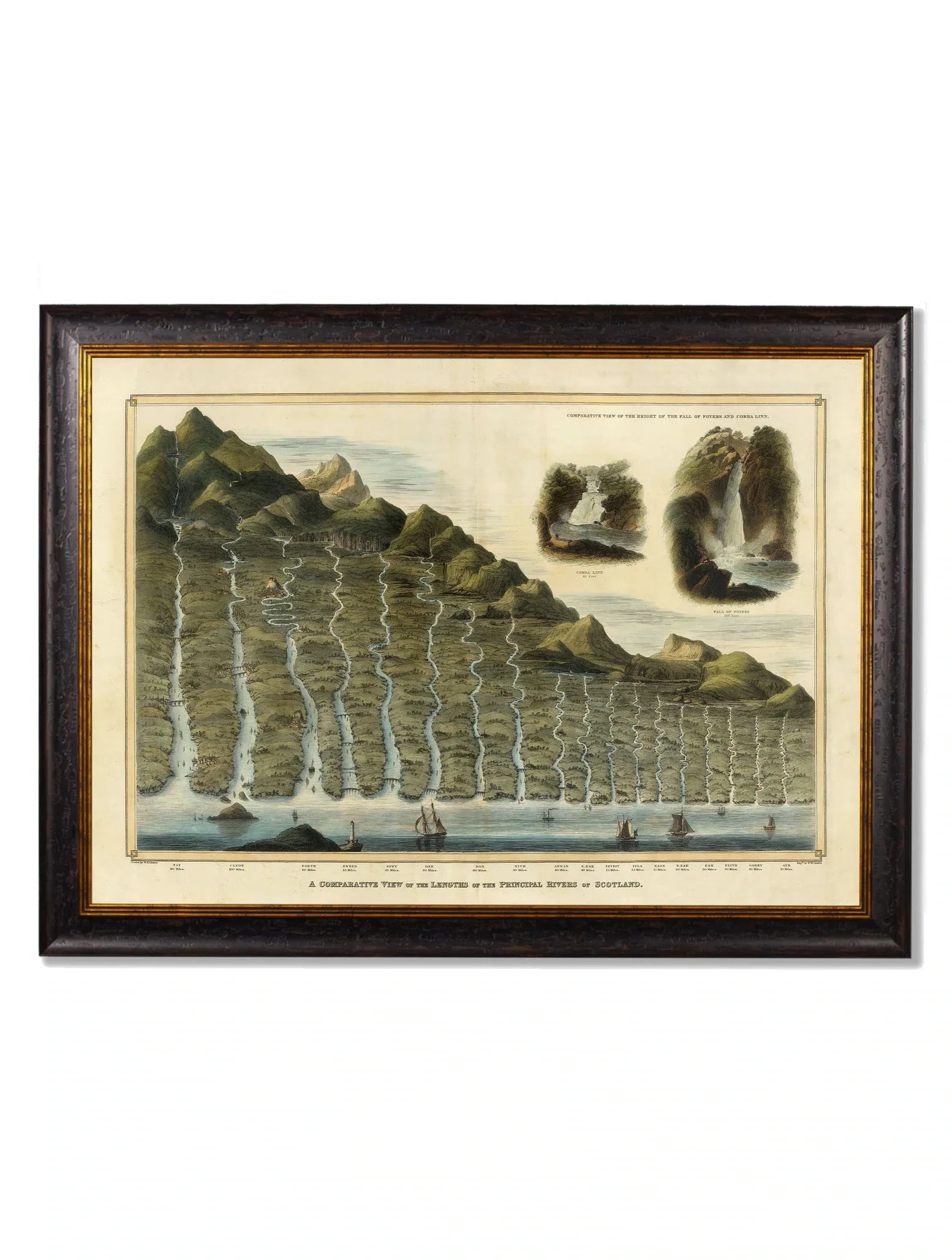 C.1832 Scottish Rivers & Mountains Frame for sale - Woodcock and Cavendish