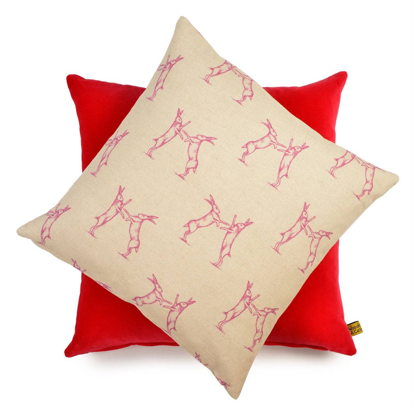 Silk Velvet Cushion in Cerise Pink by Woodcock & Cavendish for sale - Woodcock and Cavendish