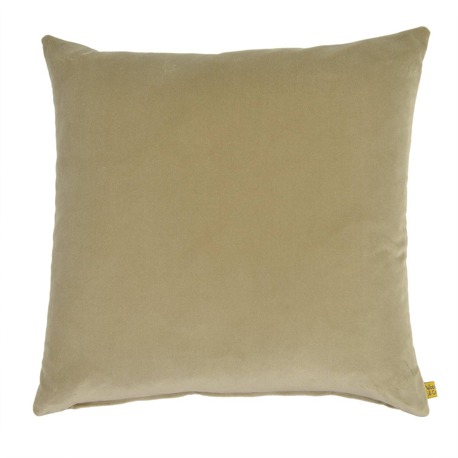 Silk Velvet Cushion in Subtle Olive by Woodcock & Cavendish for sale - Woodcock and Cavendish