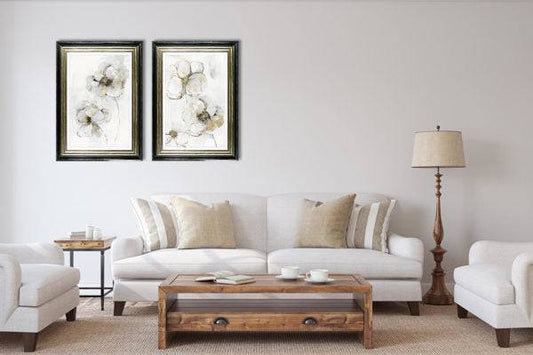 Silver Finesse by Asia Jensen - Framed Print - Set of 2 for sale - Woodcock and Cavendish