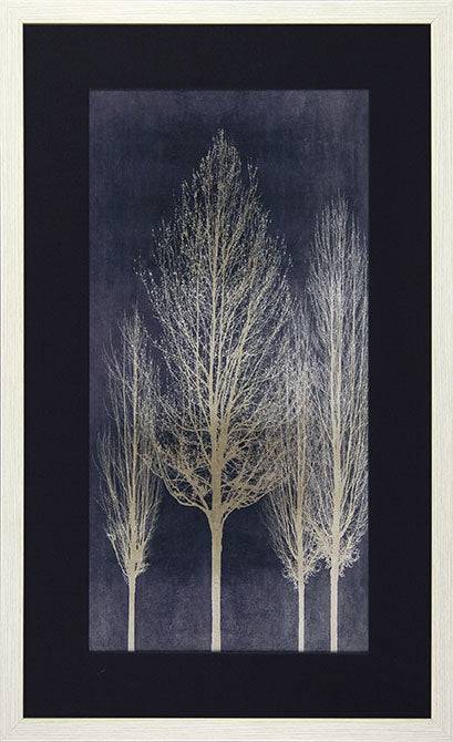 Silver Tree Silhouette by Kate Bennett - Set of 2 for sale - Woodcock and Cavendish
