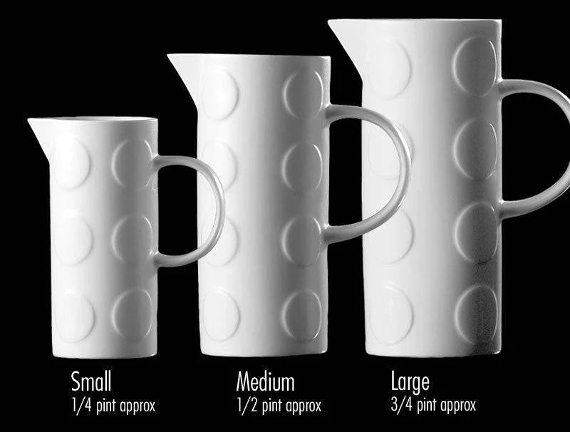 Skinny Spot White Bone China Jug for sale - Woodcock and Cavendish
