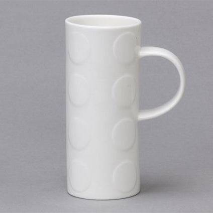 Skinny Spotted White Bone China Mug for sale - Woodcock and Cavendish