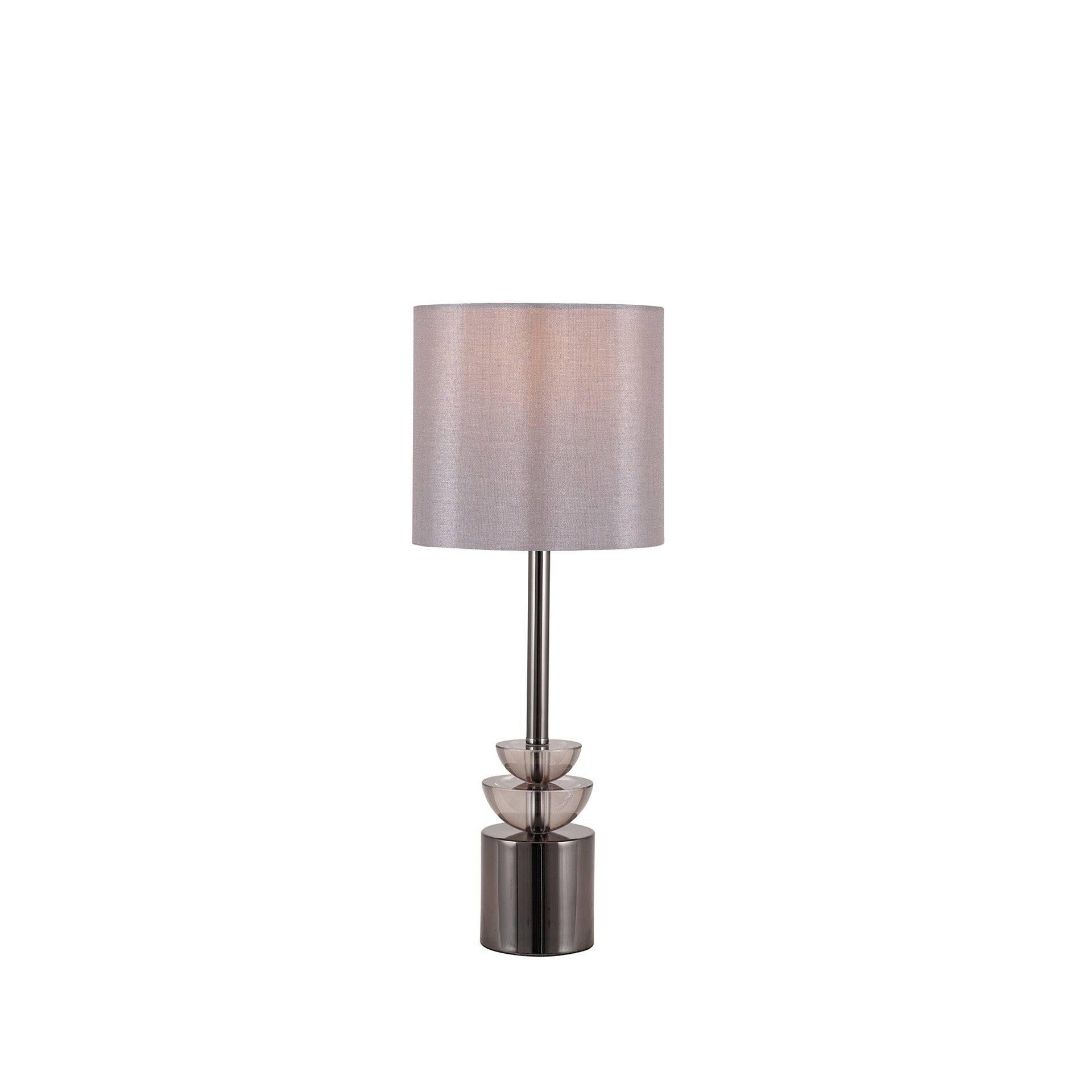 Smoke Glass and Pewter Small Table Lamp for sale - Woodcock and Cavendish