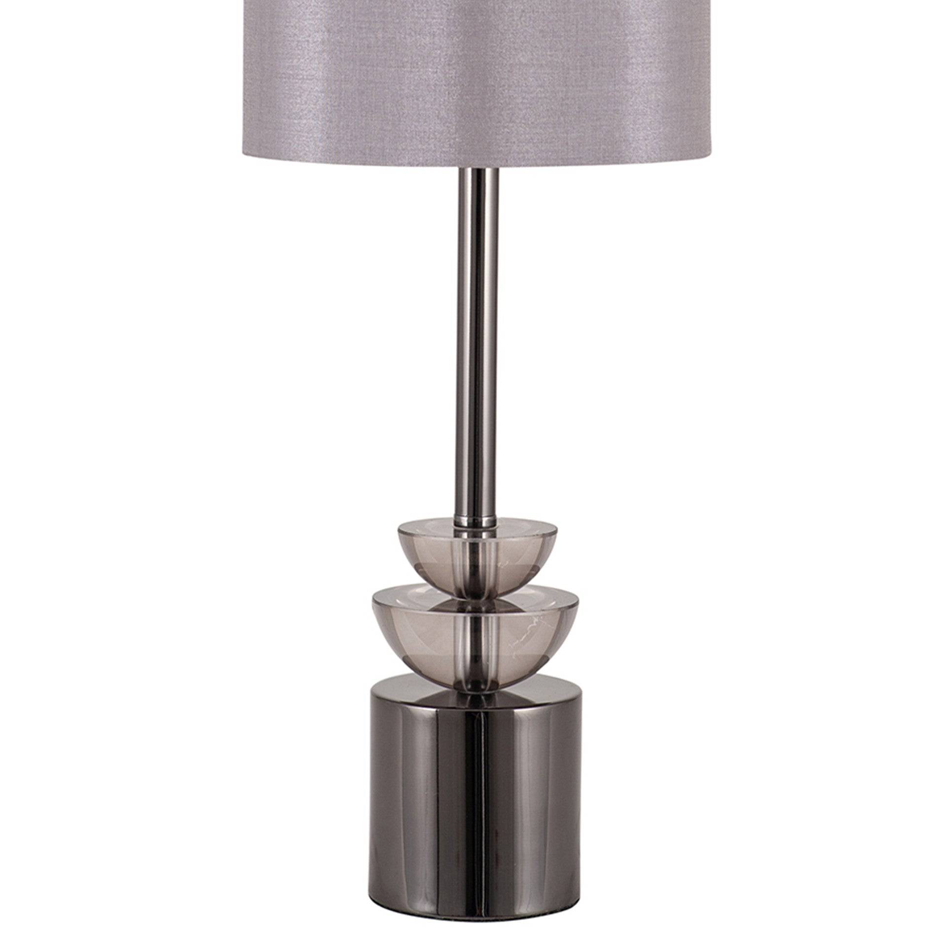 Smoke Glass and Pewter Small Table Lamp for sale - Woodcock and Cavendish