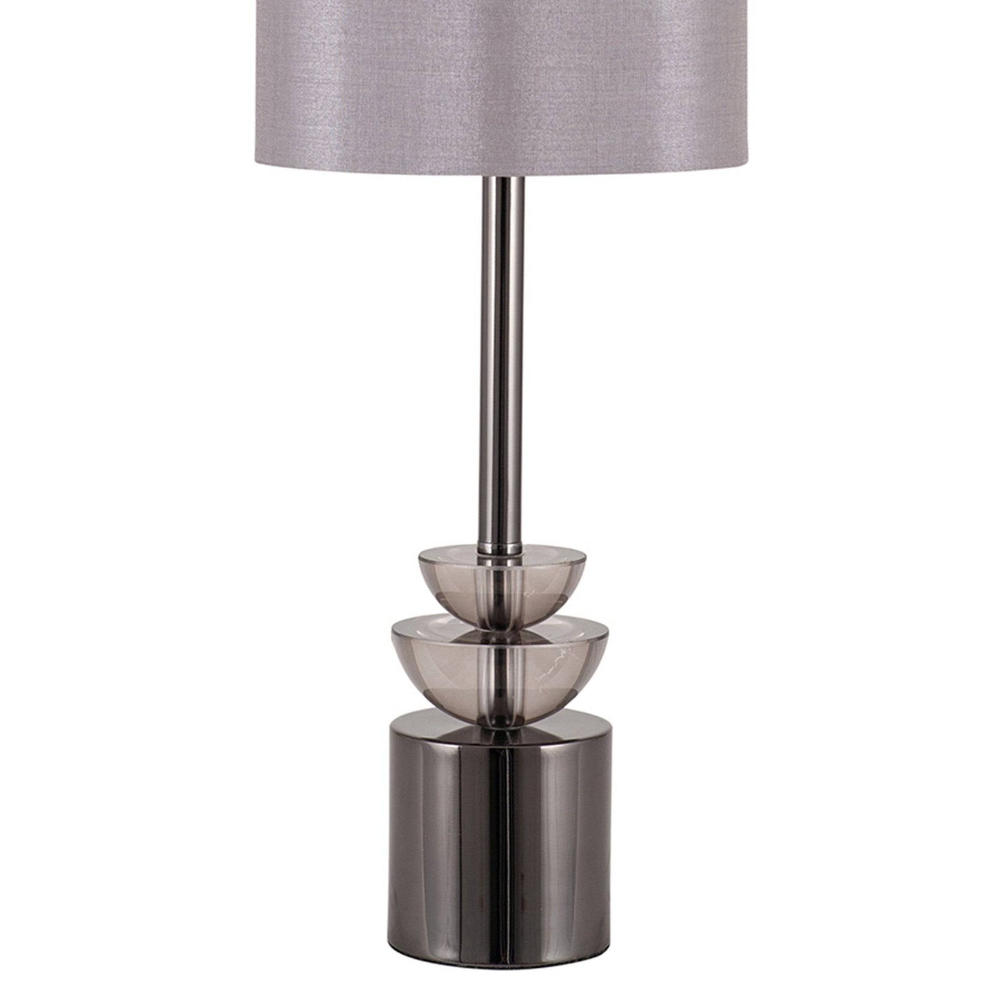 Smoke Glass and Pewter Small Table Lamp for sale - Woodcock and Cavendish