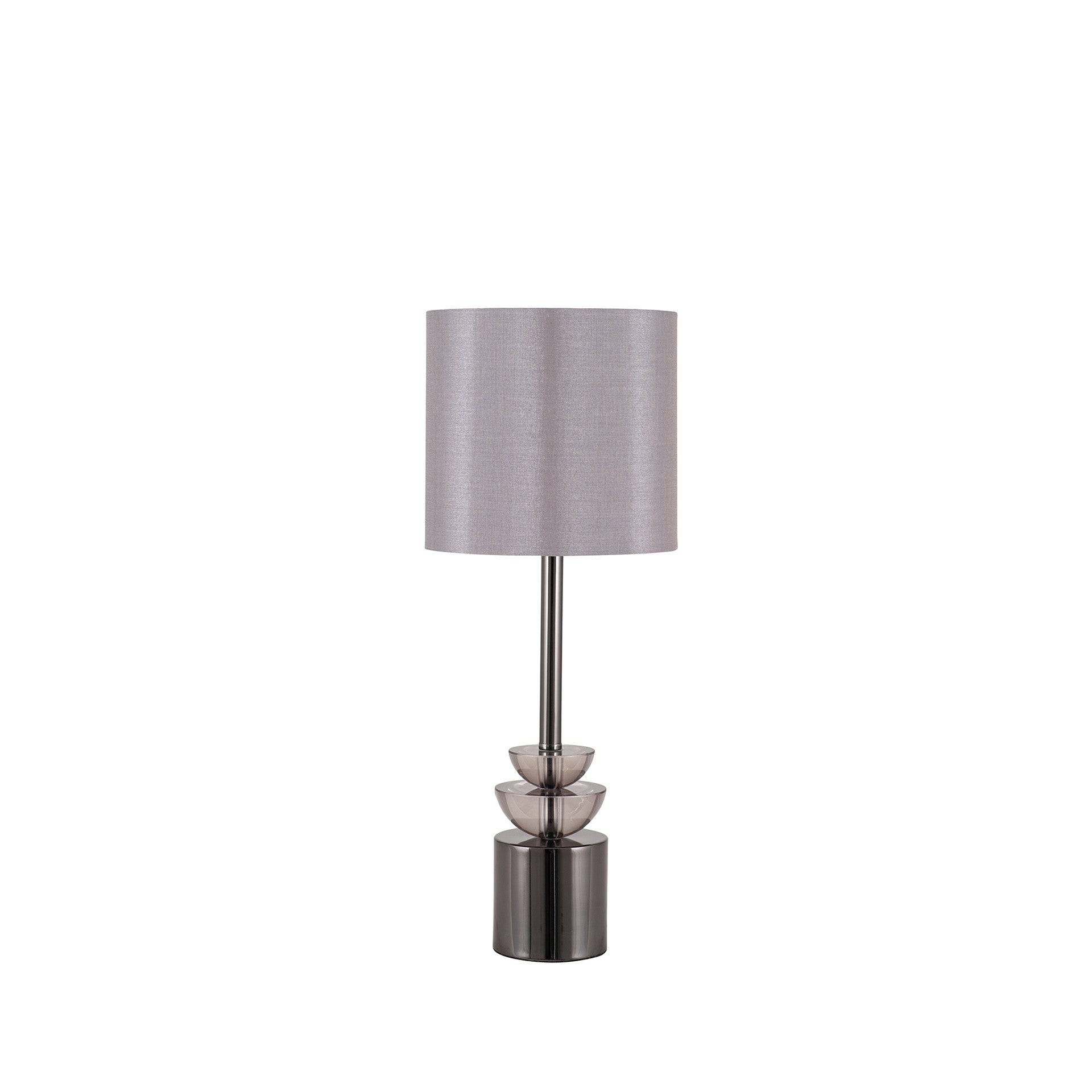 Smoke Glass and Pewter Small Table Lamp for sale - Woodcock and Cavendish