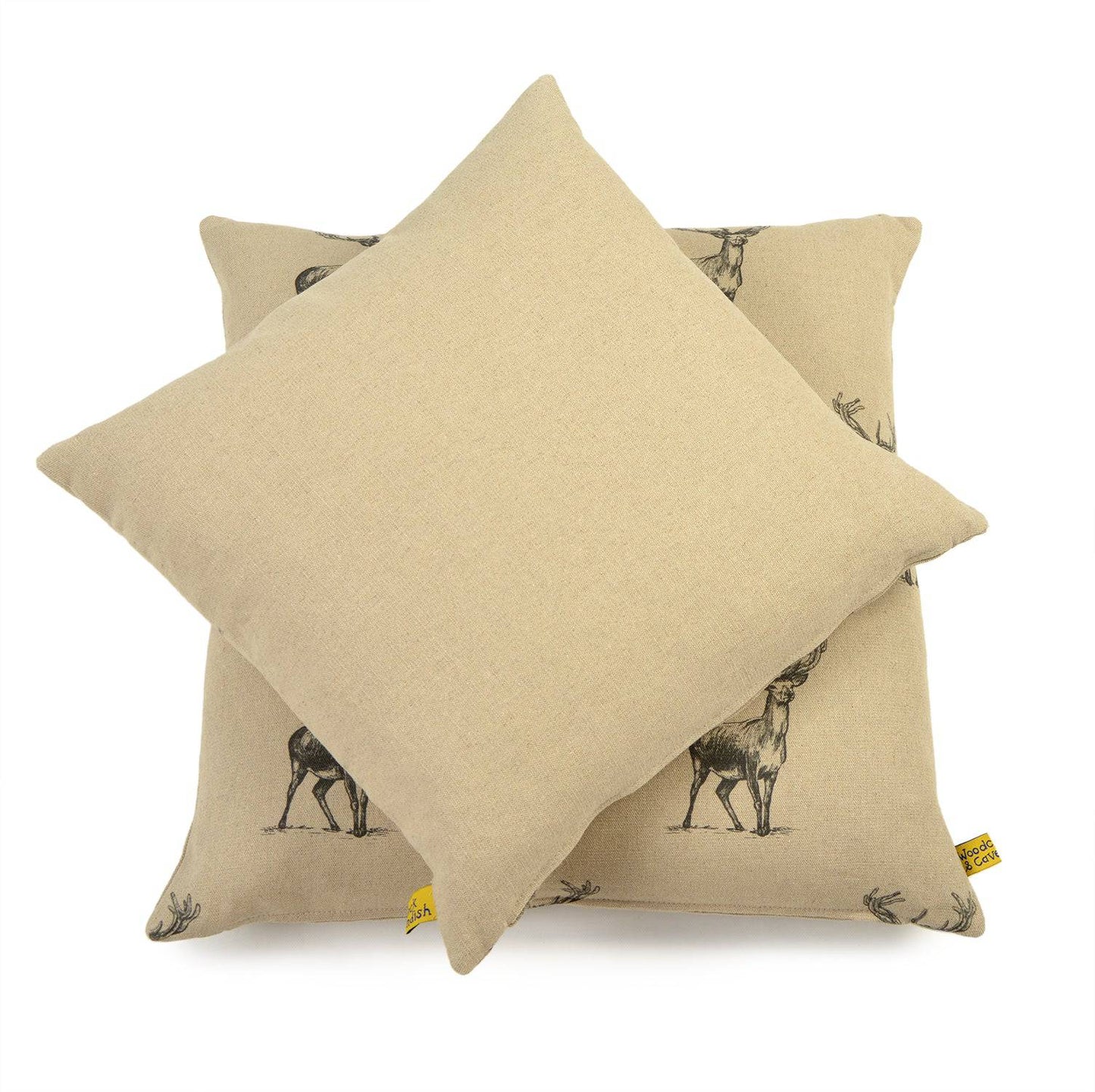 Stag Linen Cushion by Woodcock & Cavendish for sale - Woodcock and Cavendish