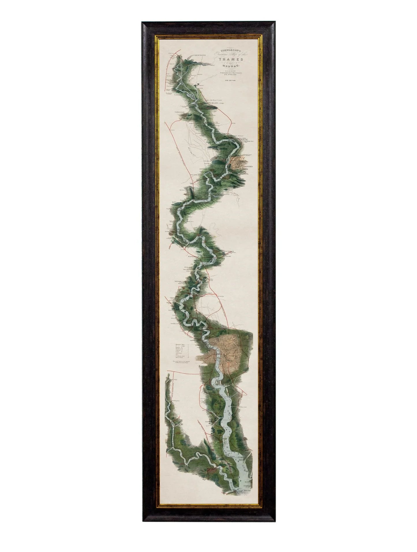 C.1834 Panoramic Map Of The River Thames Frame for sale - Woodcock and Cavendish