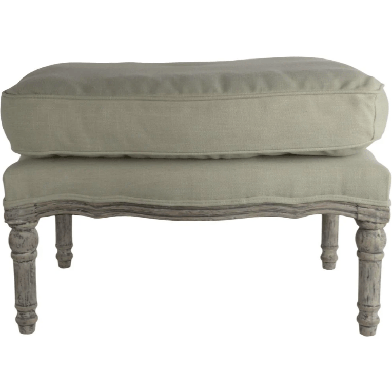 Tilda Footstool With Cushion in Swedish Green for sale - Woodcock and Cavendish
