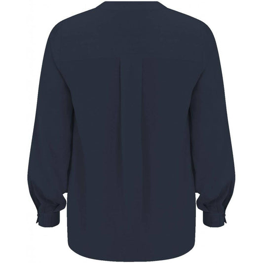 V-Neck Blouse in Rich Blue for sale - Woodcock and Cavendish