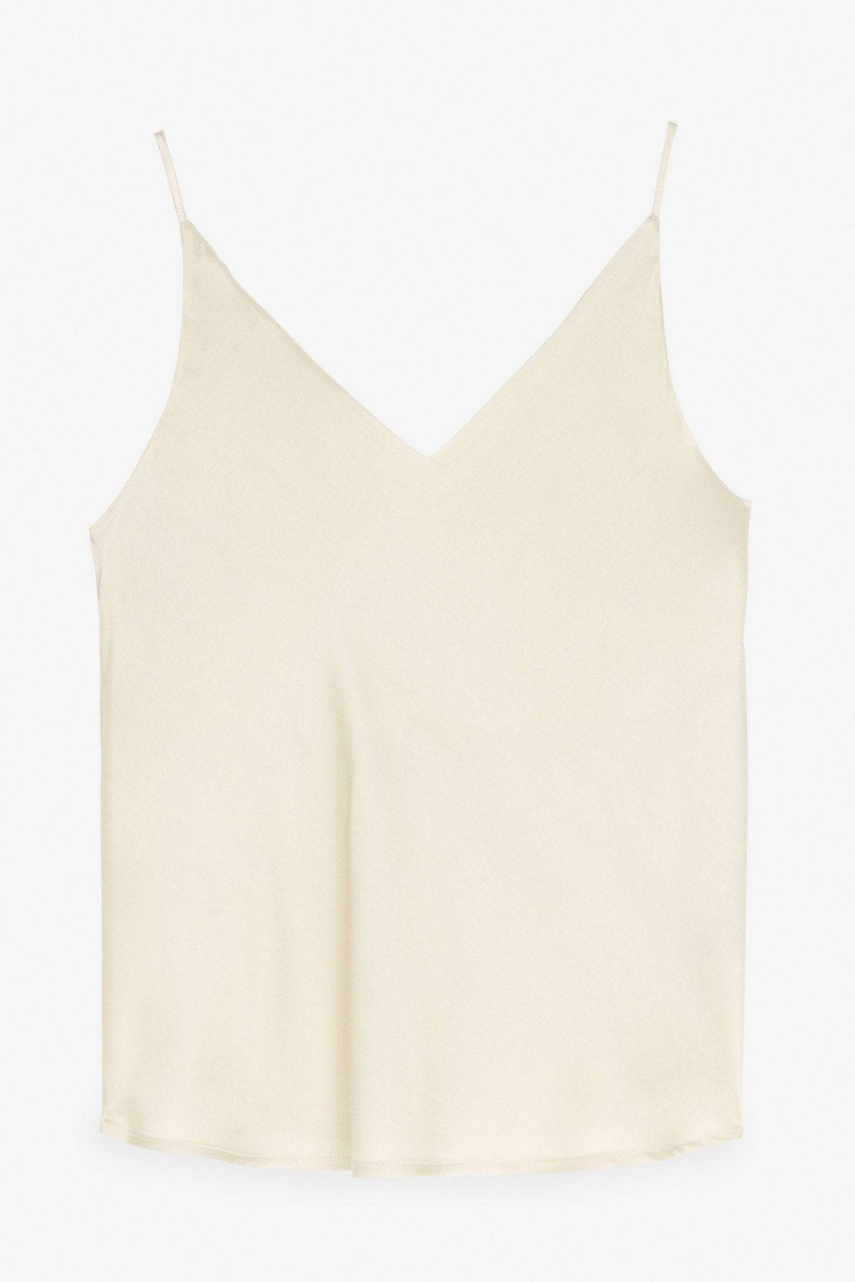 V Neck Camisole in Vanilla for sale - Woodcock and Cavendish