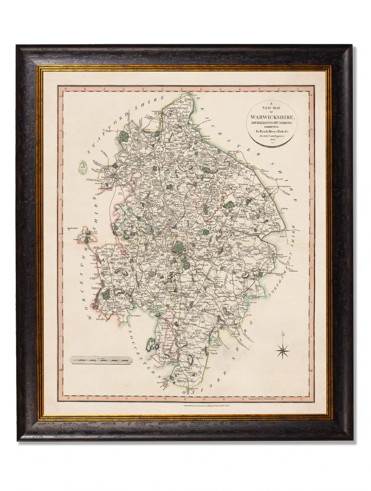 C.1806 County Maps Of England Frame for sale - Woodcock and Cavendish