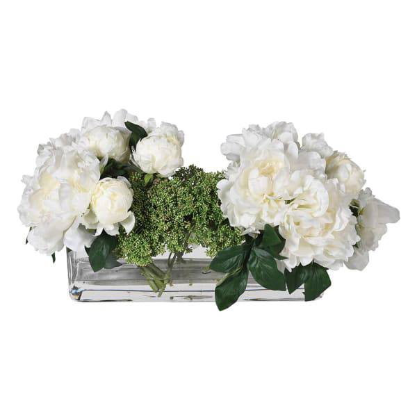 White Peony Sedum in Vase for sale - Woodcock and Cavendish